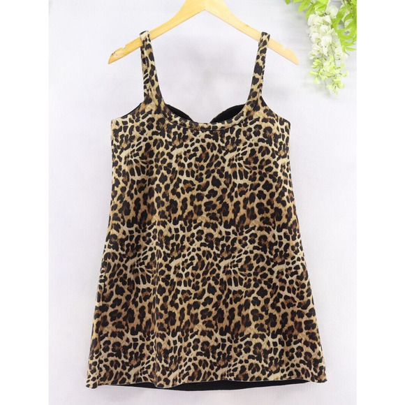 Anthropologie Dhruv Women's Leopard Print Mini Dress Sz M - Picture 2 of 11